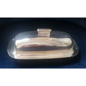 Reed & Barton Silverplate Covered Butter Dish Rectangular Vintage No Glass Liner